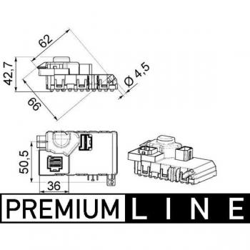 Regulador de Ventilador Habitáculo MAHLE ORIGINAL ABR 63 000P - A/C y Resistencia Premium