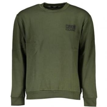 Cavalli Class Men's Green Cotton Sweatshirt with Embroidery, Size S