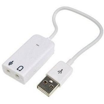 niceeshop(TM) USB 2.0 7.1 Adaptador de Tarjeta de Sonido de Audio Canales Virtua(blanco)