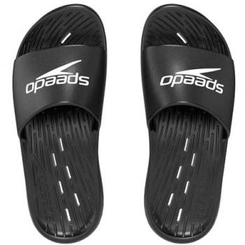 Speedo Chanclas Slide para Hombre, color Negro, talla 47, diseño de piscina, secado rápido