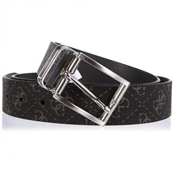 Cinturón de Cuero Negro Guess Vezzola 4G Logo para Hombre, 105 cm