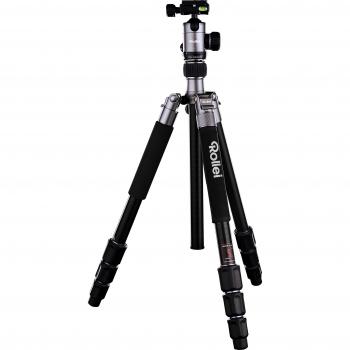 Rollei C5I | Titanio | Trípode fotográfico Ligero de Aluminio | Trípode de Viaje con Cabeza de Bola y Bolsa para trípode | Utilizable como trípode Macro, monópode y Mini trípode | Arca Swiss