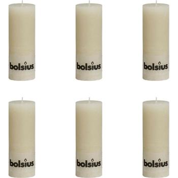 Untranslated - 400677 Bolsius Rustic Pillar Candle 190 x 68 mm Ivory 6 pcs