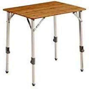 Outwell Mesa Custer S Marrón - Mesa de camping, dimensiones 50x65x56-65 cm, ajustable en altura