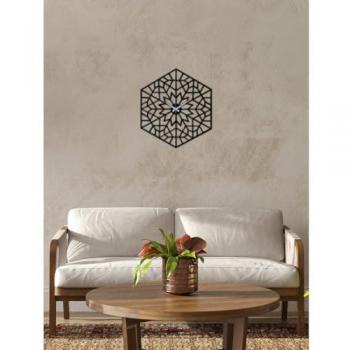 Reloj de Pared Geométrico 23 - Metal Negro - 50x0,15x56 cm