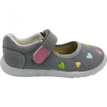 Merceditas Loneta Niña Zapy AG70660, zapatos de niña en color gris, fabricados en loneta, diseño clásico tipo mercedita con cierre de velcro para un ajuste cómodo y seguro