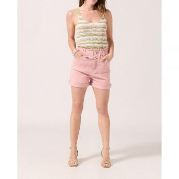 Pantalón corto Naf Naf estilo boho en color rosa