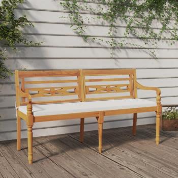 Banco Batavia con almohada 150 cm de madera maciza de teca, color marrón