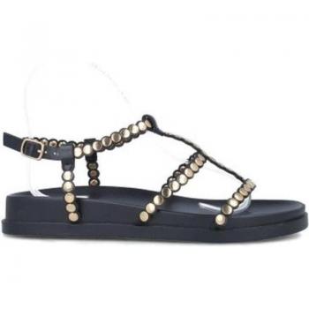 Sandalias de Mujer Menbur Lua, color negro, diseño elegante, suela antideslizante, tacón medio, cierre con hebilla ajustable