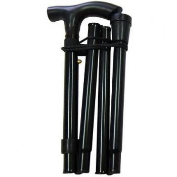 Plegable Negro Bastón ajustable viaje portátil seguro antideslizante ligero aluminio Metal