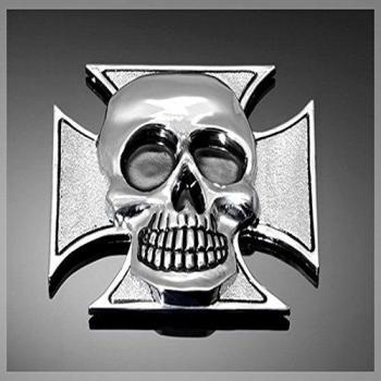 Emblema Maltés (Gótico) Cruz Cráneo de metal autoadhesivo Highway Hawk 01-319