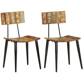 vidaXL Dining Chairs 2 pcs Solid Reclaimed Wood