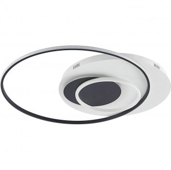 Lindby Limara Plafón LED 32 W, Lámpara de techo moderna en negro, hecha de aluminio, para salón y comedor, con 1 llama