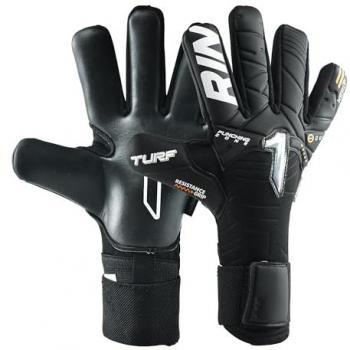 Rinat - Guantes De Portero Kratos Turf Infantil, Junior Kratos Turf Basic, Guante de Portero Kratos Turf BLK Junior Negro Talla 5