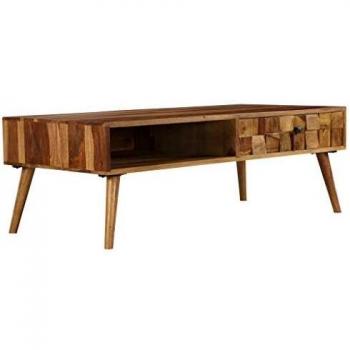 Solid Sheesham Wood Coffee Table with Honey Finish 110x50x37 cm