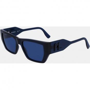 Karl Lagerfeld KL6123S Rectangular Injected Sunglasses - Unisex, Black and Dark Blue