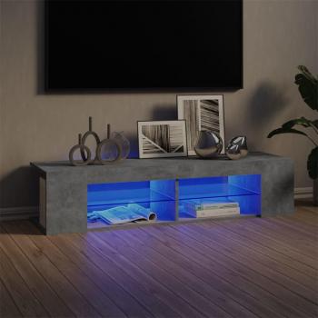 Mueble TV con luces LED gris hormigón 135x39x30 cm