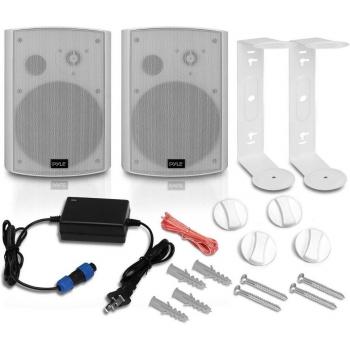 PYLE PDWR61BTBL 6.5 INCH Indoor/Outdoor Wall-Mount Bluetooth Speaker System (Blue) - Pair