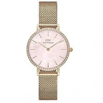 Daniel Wellington Petite Lumine 28mm Women's Watch with Mother of Pearl Dial and Rose Gold Bezel