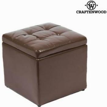 Pouf ecopelle marrone by Craften Wood