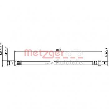 Latiguillo de freno trasero izquierdo Metzger 4111495 para Iveco Daily