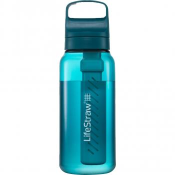 LifeStraw Go 1L Travel Water Filter Bottle, Laguna Teal