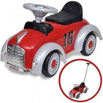 vidaXL Coche correpasillos Retro asa de Empuje Rojo Infantil niño Juego Deporte