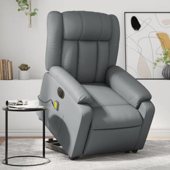 Sillón de masaje elevable eléctrico de cuero sintético en colores negro, crema, marrón y gris
