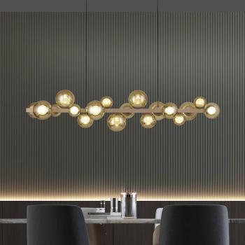 Lámpara Colgante LED E-Popup 18 Luces Bronce Cristal/Metal CCT