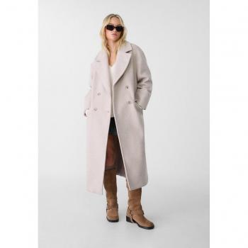 Ecru Oversize Soft-Touch Coat S