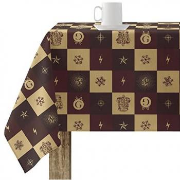 Mantel navidad 200x140 cm 100% algodón resinado antimanchas (tacto no plastificado) modelo Gryffindor Christmas - Mantel Elegante Made By BL BELUM - No traspasan líquidos Made Spain