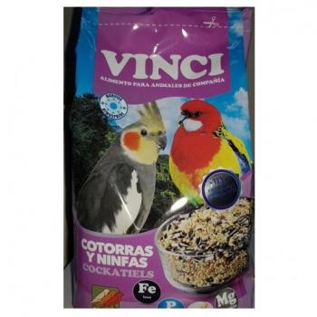 Alimento para ninfas y cotorras de la marca Vinci en presentación de 5 kg.