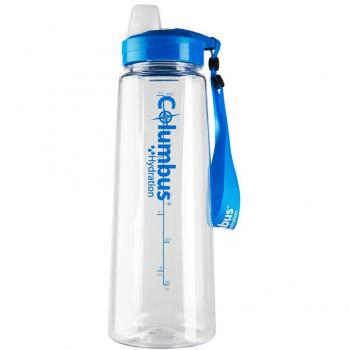 Columbus A08391 Botella, Unisex Adulto, Transparente/Azul, 1000 ML