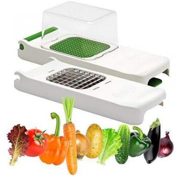 3008G. Alligator Chopper Set 2 pcs. Vegetable Cutter, Onion Dicer, Fruit Chopper. 6x6 and 12x12 mm Sharp Stainless Steel Blades.