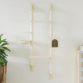 Árbol para gatos rascador de pared crema 180 cm