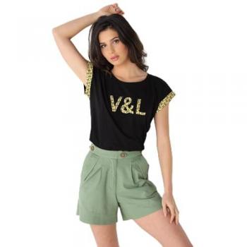 Short Casual Verde con Bolsillos Laterales para Mujer - Victorio & Lucchino - Tallaje en Pulgadas