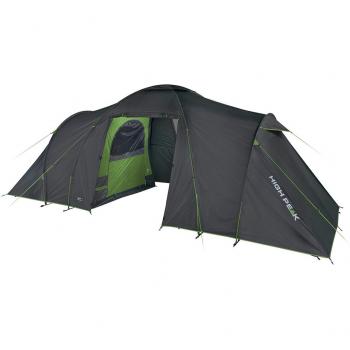 Tienda de campaña familiar High Peak Como 4.0 gris-verde para 4 personas, 230 x 450 cm