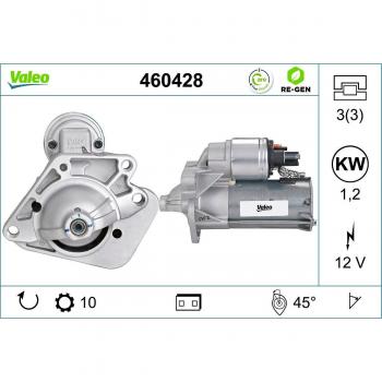 Motor de arranque VALEO 460428 para RENAULT: Mégane, Scénic, Clio, Kangoo, Mégane Scénic, Captur, Laguna, Kadjar, Modus, Talisman