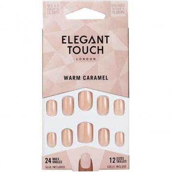 Elegant Touch CORE COLOUR Squoval 24 Uñas Postizas con Pegamento - Warm Caramel