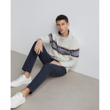 Easy Wear - Jersey cuello buzo estampado rayas de hombre