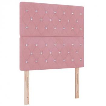 Cabecero LED Rosa con Luces de Tira 90 cm Terciopelo
