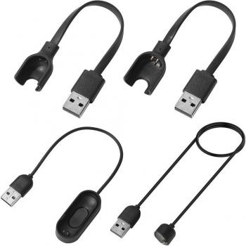 Cargador USB de 0,14 M para Xiaomi Mi Band 1, 2, 3 y 4 - Cargador negro para pulsera inteligente