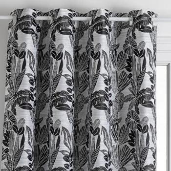 Cortina Jacquard Bejuco Negro 140 x 260 cm con Ojales - Estampado