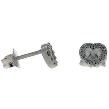 Pandora Women's Sterling Silver Open Heart Stud Earrings with Cubic Zirconia
