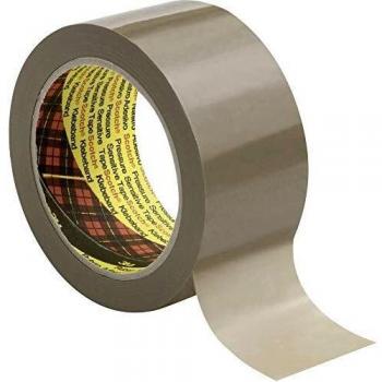 Cinta de Empaque Scotch® 6890 PVC, Marrón, 50mm x 66m, Bajo Ruido