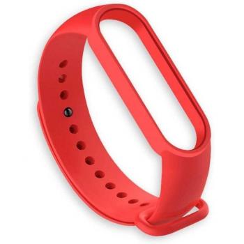 Correa de Silicona Roja Compatible con Xiaomi Mi Band 5/6 y Amazfit Band 5, Pulsera de Recambio Flexible y Suave