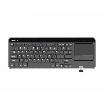 NATEC Turbot Teclado RF inalámbrico QWERTY con Touch Pad Negro, Plata