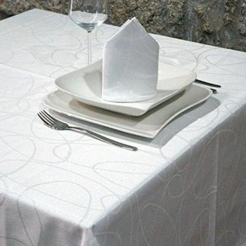 Mantel blanco con tratamiento antimanchasReferencia: Lines., Blanco, 59 x 118