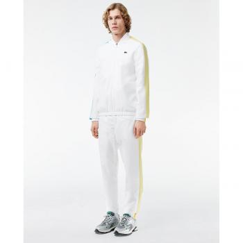 Chándal de tenis Lacoste Sportsuit Color Block Stripe blanco azul amarillo - M