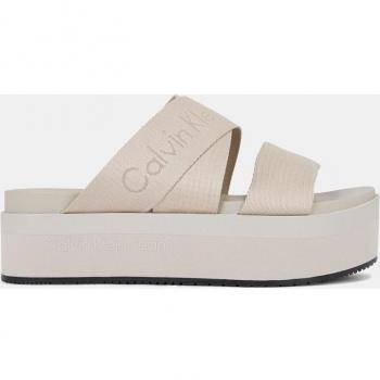 Sandalias plataforma mujer tiras trenzadas logotipada Calvin Klein Jeans